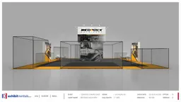 40x40 Island booth design by Exhibit-Rentals